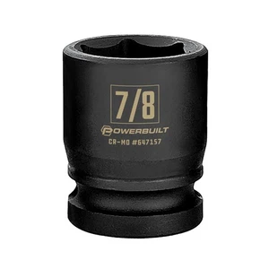 Powerbuilt 1/2 Inch Drive x 7/8 Inch 6 Point Impact Socket - 647157 - Picture 1 of 5