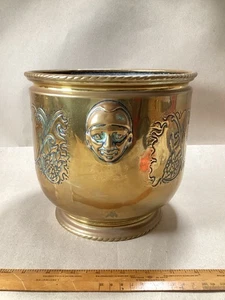 Antigua maceta interior de latón - soporte para maceta. C1880. - Imagen 1 de 8