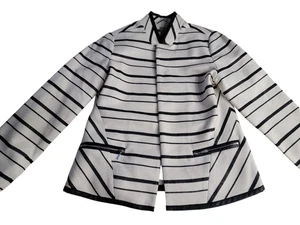 Neu ohne Etikett Neu Chicos 0 weiß gestreifte Jacke - Bild 1 von 5