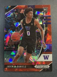 2020 Panini Prizm Draft Picks Collegiate #11 Jaden McDaniels Red Ice - Bild 1 von 2