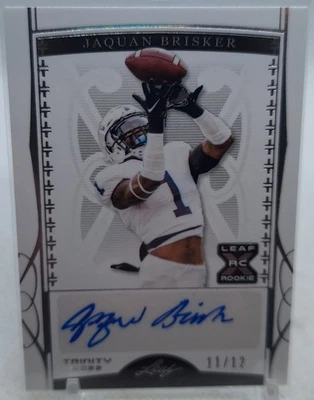 JAQUAN BRISKER 2022 LEAF TRINITY PLATINUM SILVER #11/12 AUTO XRC  - Image 1 of 3