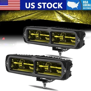 2X 6 pulgadas LED Luces de trabajo de conducción Barra Spot Pods Lámpara antiniebla Offroad 4x4 Amarillo Ámbar - Imagen 1 de 12