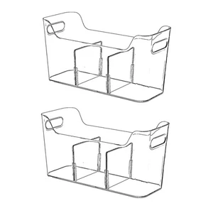 Contenedores altos y estrechos transparentes con divisores, contenedores de plástico para organizar la cocina... - Imagen 1 de 5