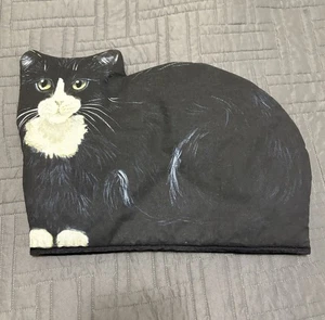 Lesley Holmes Vintage Black Lounging Cat Large Vintage Tea Cozy Quilted Padded - Bild 1 von 8