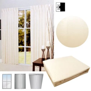 Par de cortinas plisadas de pellizco de bloqueo crema para adaptarse a la ventana 90 x 213 cm - Imagen 1 de 2