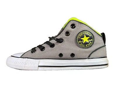YOUTH Sz 2Y ~ Converse™ Chuck Taylor ALL STAR Mid Top  'Gray, Neon' 642030F - Imagem 1 de 4