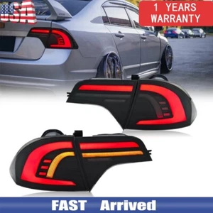 Full LED Tail Lights L+R Fit For Honda Civic Sedan 2006-2011 Start up Animation - Picture 1 of 6