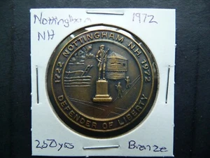 Nottingham New Hampshire 250. Jahr Bronzemedaille NH 1722-1972 - Bild 1 von 2