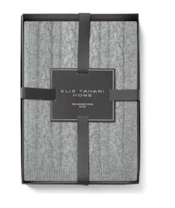 Tahari Pure Cashmere Knit Throw Blanket by Elie Tahari 50”x60” Gift Box NIB$250 - Picture 1 of 2