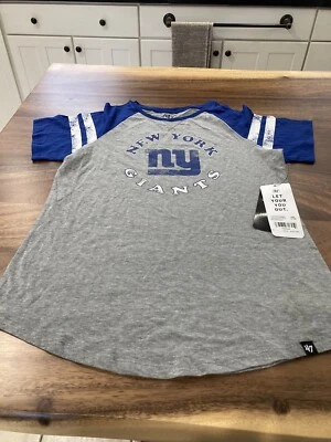 CAMISETA MUJER 47 MARCA NFL NEW YORK GIANTS S/S M GRIS MEDIO/AZUL NUEVA CON ETIQUETAS Foto 1 de 4