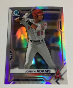 2021 Bowman Draft Chrome JORDYN ADAMS Refractor Prospect Card Angels - Picture 1 of 2