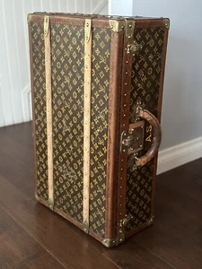 Louis Vuitton seltenes Modell Koffer Koffer mit Holzlatten antikes Reisegepäck - Bild 1 von 16