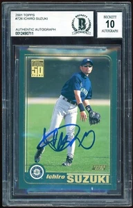 Autogramm Ichiro Suzuki 2001 Topps RC #726 BAS 10 - Bild 1 von 2