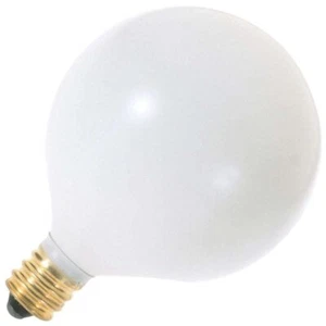 Satco S3824 120V Candelabra Base 15-Watt G16.5 Light Bulb, Satin White - Picture 1 of 1