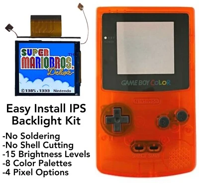 Gameboy Color IPS Backlight NO SOLDER 2.45" Drop in Kit + Shell for Game Boy GBC - Image 1 of 4