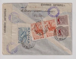 GREECE 1941 to FORD MOTOR, sc 363, RA 63, C26 C23 C37, J 66c CENSORS CK SCAN - Picture 1 of 2