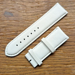 Correa de reloj Dolce & Gabbana D&G de cuero blanco, extremos de 24 mm, nueva (AH51) - Imagen 1 de 6