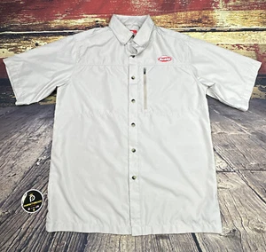 Berkley Fishing Shirt Mens Medium Vented UPF 20+ Button Up Short Sleeve Khaki - Picture 1 of 10