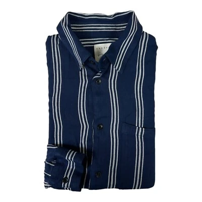 Sandro Paris Blue White Striped Viscose L/S Button Front Size Small - Image 1 of 4