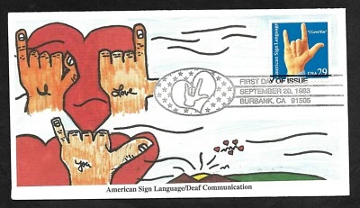 #2784  29c American Sign Language - Mystic FDC - Image 1 of 2