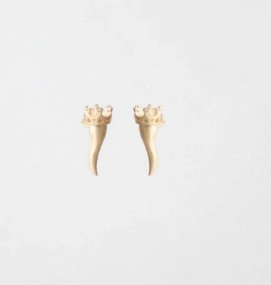 Lucedeimieiocchi Orecchini Principe in argento satinato color oro corno - Immagine 1 di 2