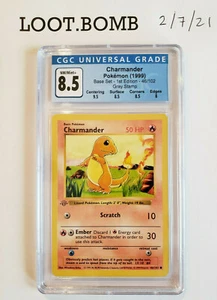 Pokémon CHARMANDER CGC 8,5 GRIS 1a Edición Base Set PSA BGS - Imagen 1 de 2