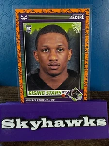 2024 Panini Score-A-Treat Michael Penix Jr RC Rising Stars Orange Pumpkins #39 - Picture 1 of 2