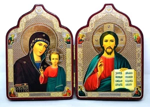 Ikone Jesus und Gottesmutter икона Иисус и Богородица 19х13x1 cm - Bild 1 von 1