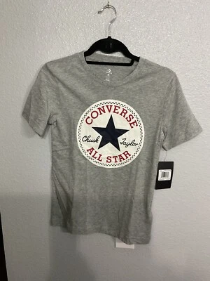 Converse Boys Chuck Taylor Patch T-Shirt Size MEDIUM Dark Grey Heather NWT - Image 1 of 2