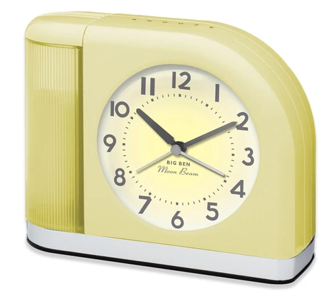 Westclox Big Ben Moon Beam Quartz Analog Alarm Clock Yellow with USB 44000Y Cover