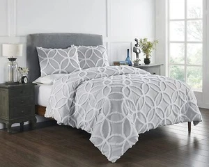 Beautiful 100% Cotton Ultra Luxury Tufted Duvet Cover 3 Pcs Set (Duvet+2 Pillow) - Picture 1 of 4