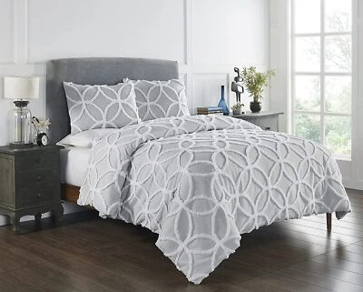 Beautiful 100% Cotton Ultra Luxury Tufted Duvet Cover 3 Pcs Set (Duvet+2 Pillow) - Image 1 of 4