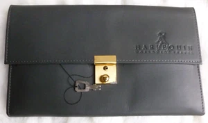 Vintage Leather Passport Travel Document Wallet Wrist Strap Lock & Key - Picture 1 of 7