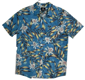 Volcom Men’s M Blue Floral Tropical Shirt Classic Fit Button Up Short Sleeve - Picture 1 of 13