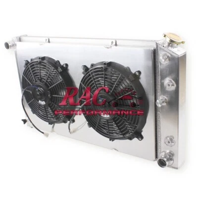 For 1970-1974 Cadillac DeVille Eldorado Fleetwood 4 Row Aluminum Radiator & Fans - Image 1 of 4