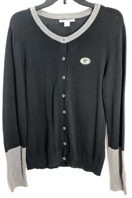 SUÉTER CÁRDIGAN MUJER CUTTER & BUCK Negro/Gris Green Bay Packers Talla Grande Foto 1 de 4