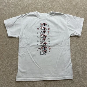 Hanes Shirt Youth Small White Pink Spam Musubi Graphic Cotton Oishii Tagless - Picture 1 of 6