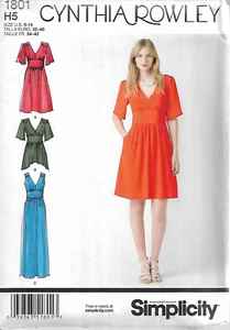 PS Simplicity Cynthia Rowley Pattern #1801-Misses Dress 2 Lengths-Tunic Sz 14-22 - Picture 1 of 1