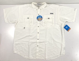 NWT 5X-LARGE BIG COLUMBIA MENS PFG BAHAMA ll SHORT SLEEVE SHIRT WHITE 5XL - Picture 1 of 3