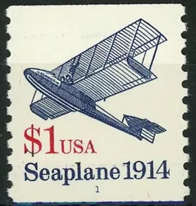 Seaplane Transportation Plate Numbered Coil MNH Single Scott's 2468 Plate #1 VF - Picture 1 of 2