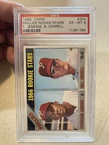 1966 Topps #254 Ferguson Jenkins Rookie PSA 6 EX-MT Philadelphia Phillies - Foto 1 di 3