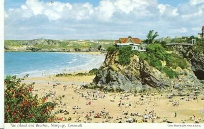Cornwall Postcard - The Island and Beaches - Newquay  Z696 - Image 1 of 2