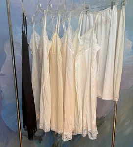 LOT 8 Vtg Nylon Lingerie Half Full Slip Dresses Slips - Picture 1 of 18
