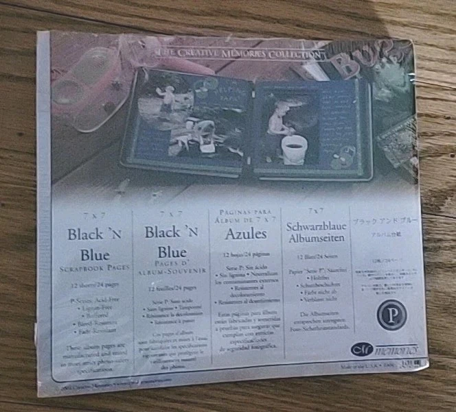 Álbum de recortes Creative Memories 7x7 negro 'n azul páginas 12 hojas de recarga 2004 Foto 1 de 1