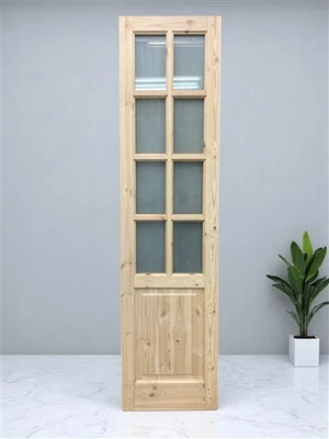 Puerta francesa de una sola puerta (24x96,5) 8 paneles puerta de vidrio esmerilado estilo europeo FM23 Foto 1 de 4