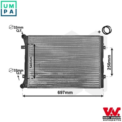 RADIATOR ENGINE COOLING 58002283 FOR VW SEAT FORD BVH/BRT 2.0L ASZ/BTBASZ 1.9L - Image 1 of 4