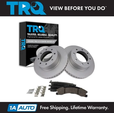 TRQ Front Premium Ceramic Brake Pad & Coated Rotor Kit for Nissan NV Van - Image 1 of 4