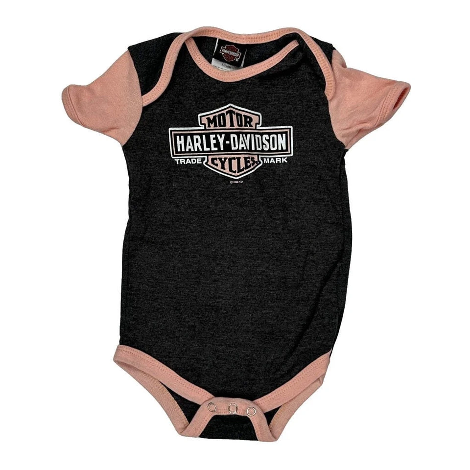 Top gráfico Harley Davidson de 12 a 18 meses de edad - mezcla de algodón rosa 2XS Foto 1 de 4