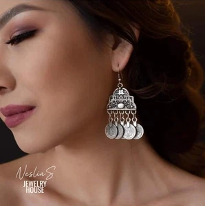 Ohrhänger Mit Osmanischen Münzen, Orientalisches Ethno Design, Handgemacht - Picture 1 of 9