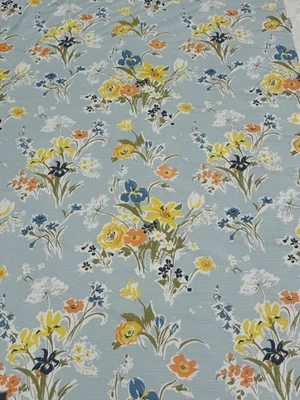 2+ YDS Quadrille China Seas Floral Flowers II - Windsor Blue / Yellow / Orange - Image 1 of 4